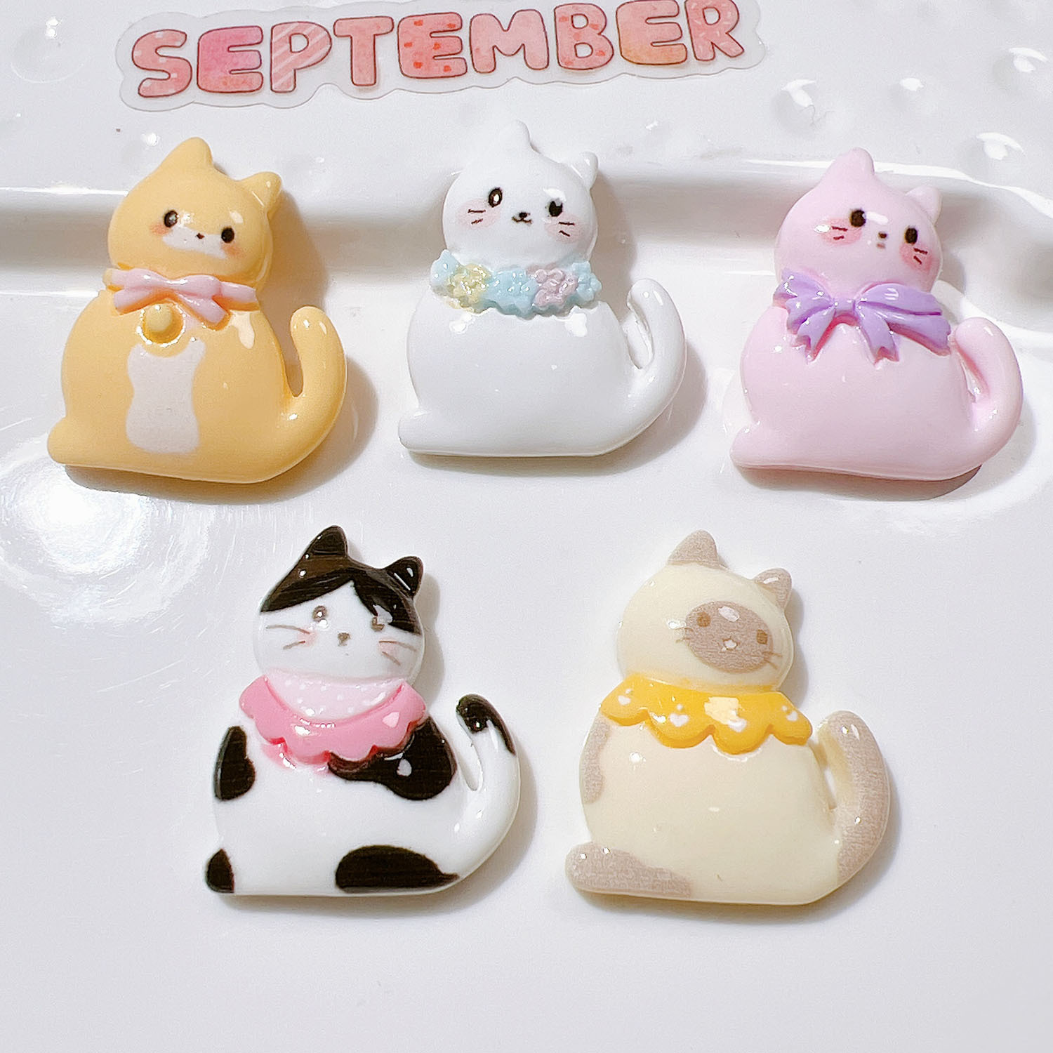 Resin Art Earrings Material - 10/20 Stuks Leuke Strik Kat Plaksteen