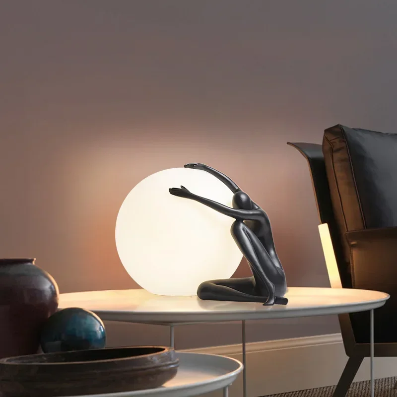 Resin Art Floor - Nordic Art Vloerlamp Abstract Humanoïde Holding