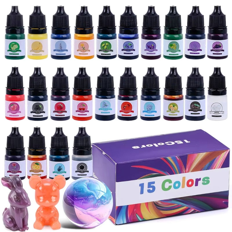 Resin Art Kit For Beginners - Epoxyhars Kleurpigment 24 Levendige Kleuren Vloeibaar