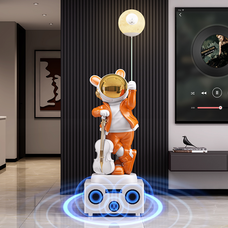 Resin Art Floor - Home Decor 136CM Konijn Astronaut Standbeeld