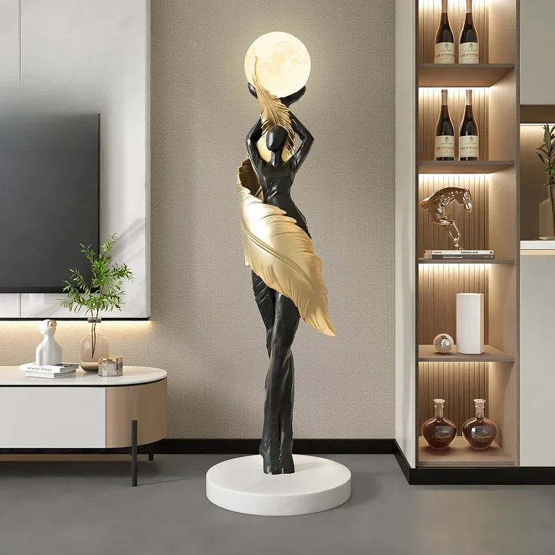 Resin Art Floor - Draagbare moderne abstracte verenmeisje kunst sculptuur