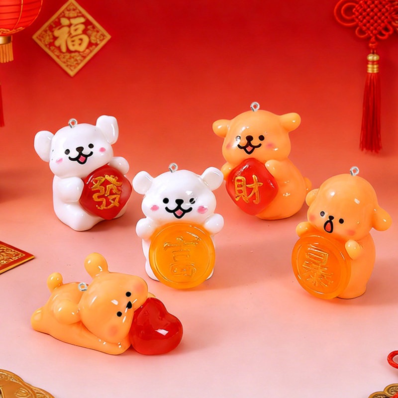 Resin Art Earrings Material - 5 stuks cartoon hond hars bedels
