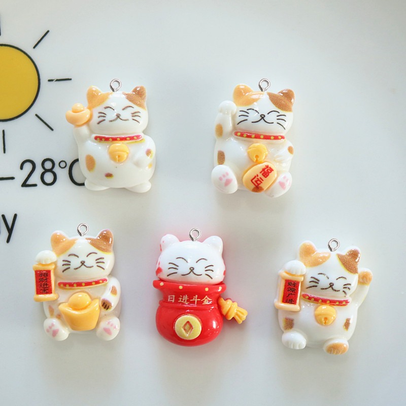 Resin Art Earrings Material - 10 stuks schattige glanzende kat hars
