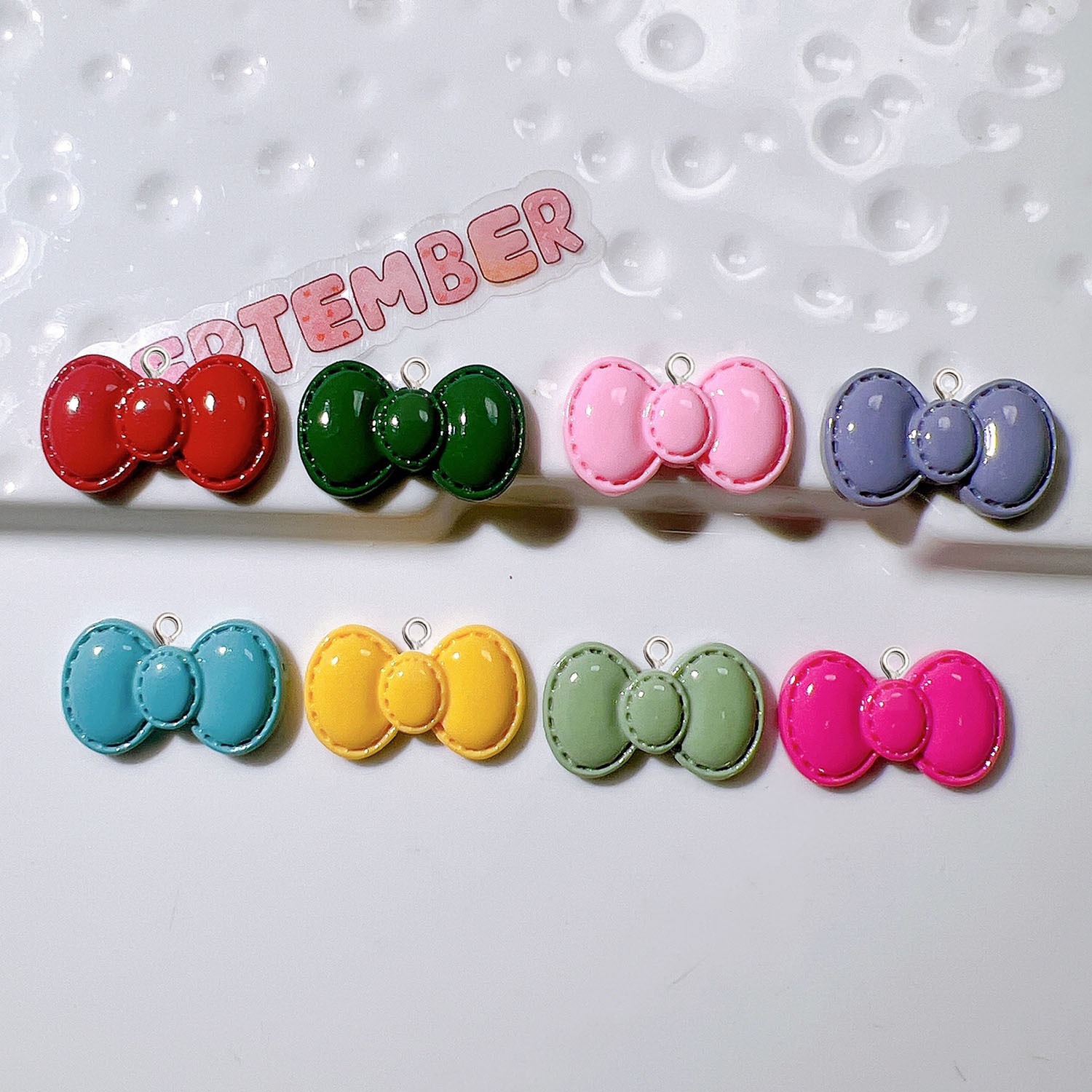 Resin Art Earrings Material - 10 stuks leuke cartoon strik hars