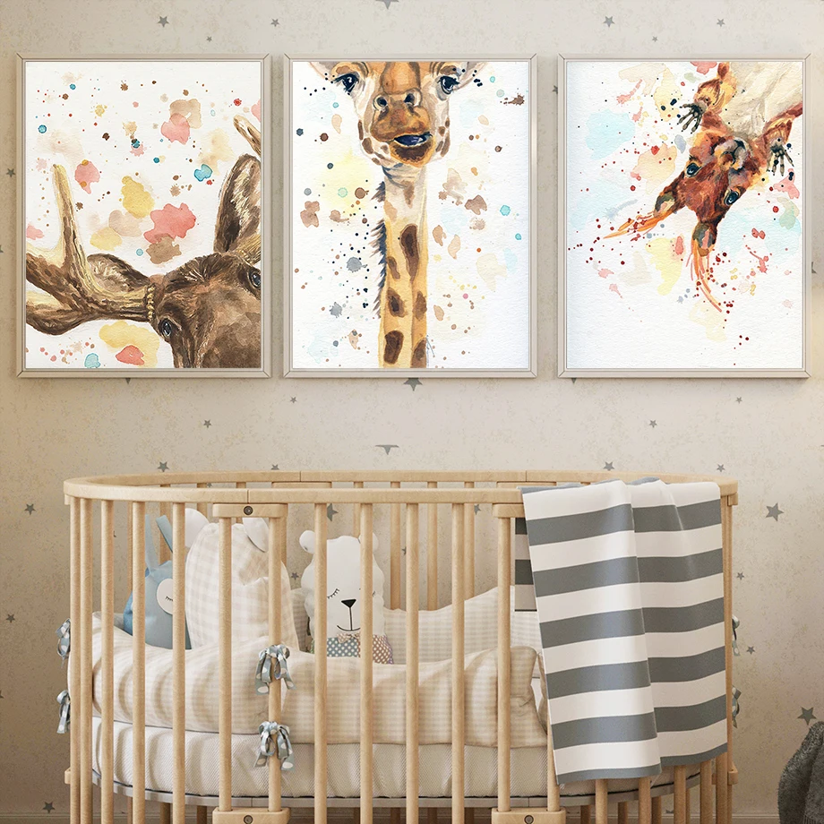 Resin Art Aesthetic - Giraffe Herten Luiaard Uil Leeuw Aquarel