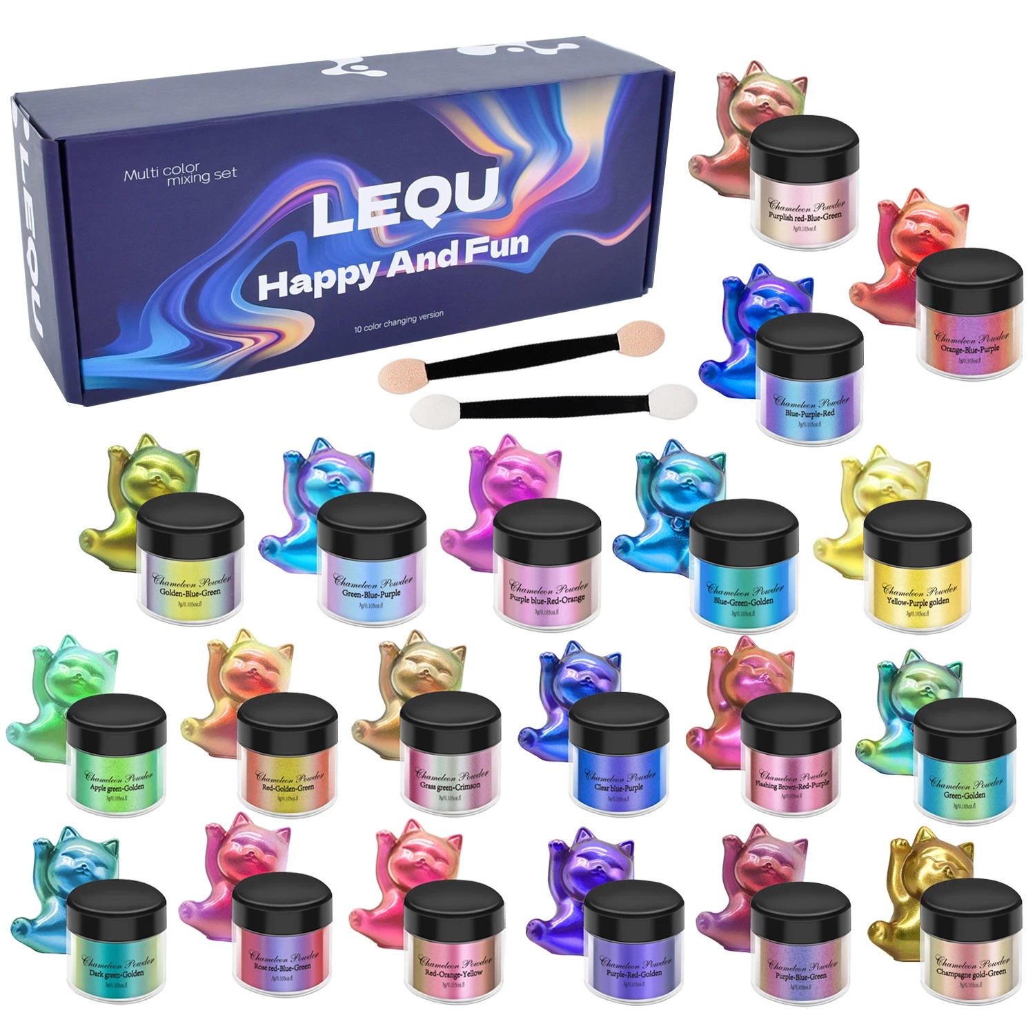 Glitter Powder Resin - Een set kameleonroze nagelchroompoeder pigment DIY