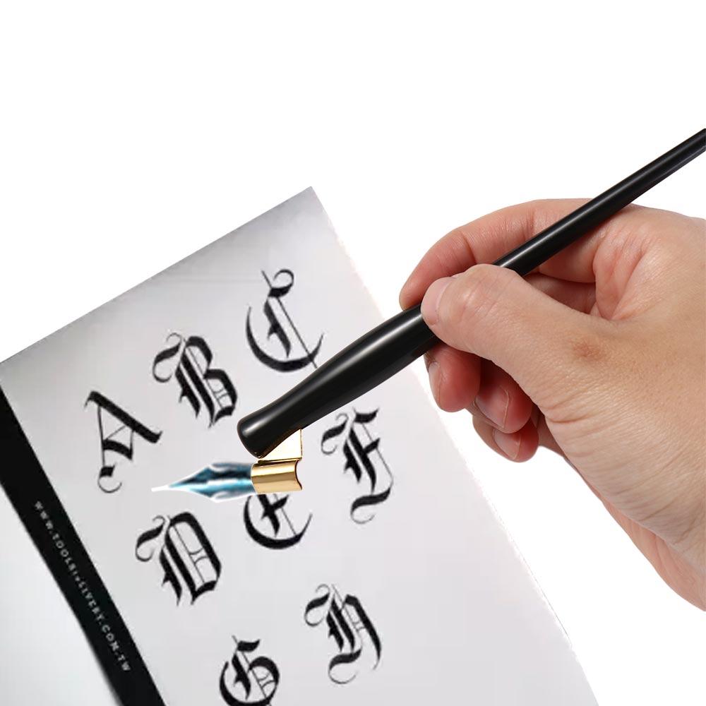 Resin Art Pen - Schuine kroontjespenhouder Engels schrijven kunst tekening