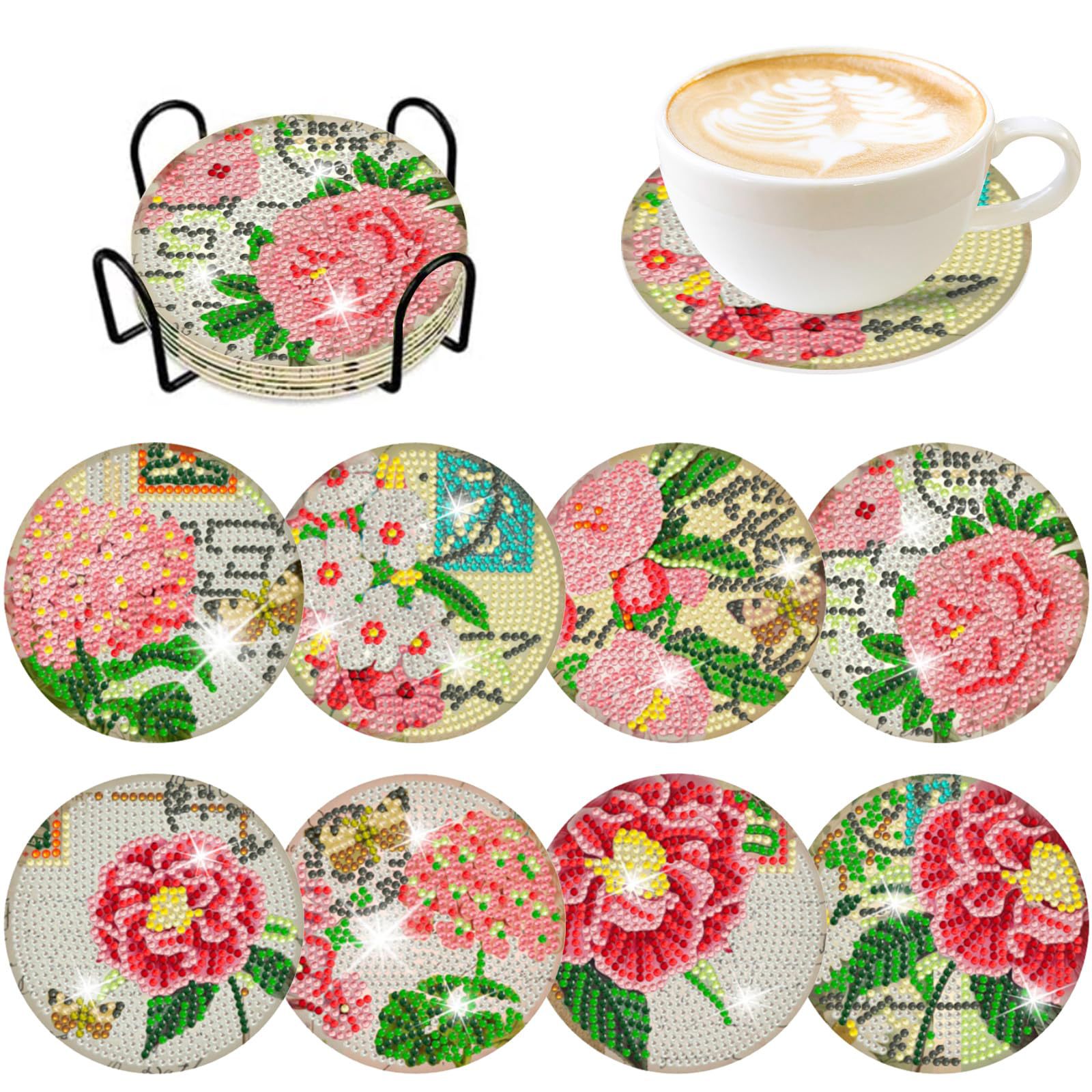 Resin Art Kit For Beginners - Ruopoty 8 Pc/sets Diamond Painting Onderzetters