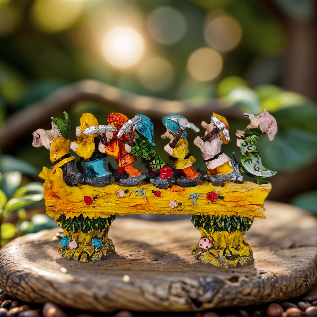 Resin Art Aesthetic - Schattig standbeeld van zeven dwergen op