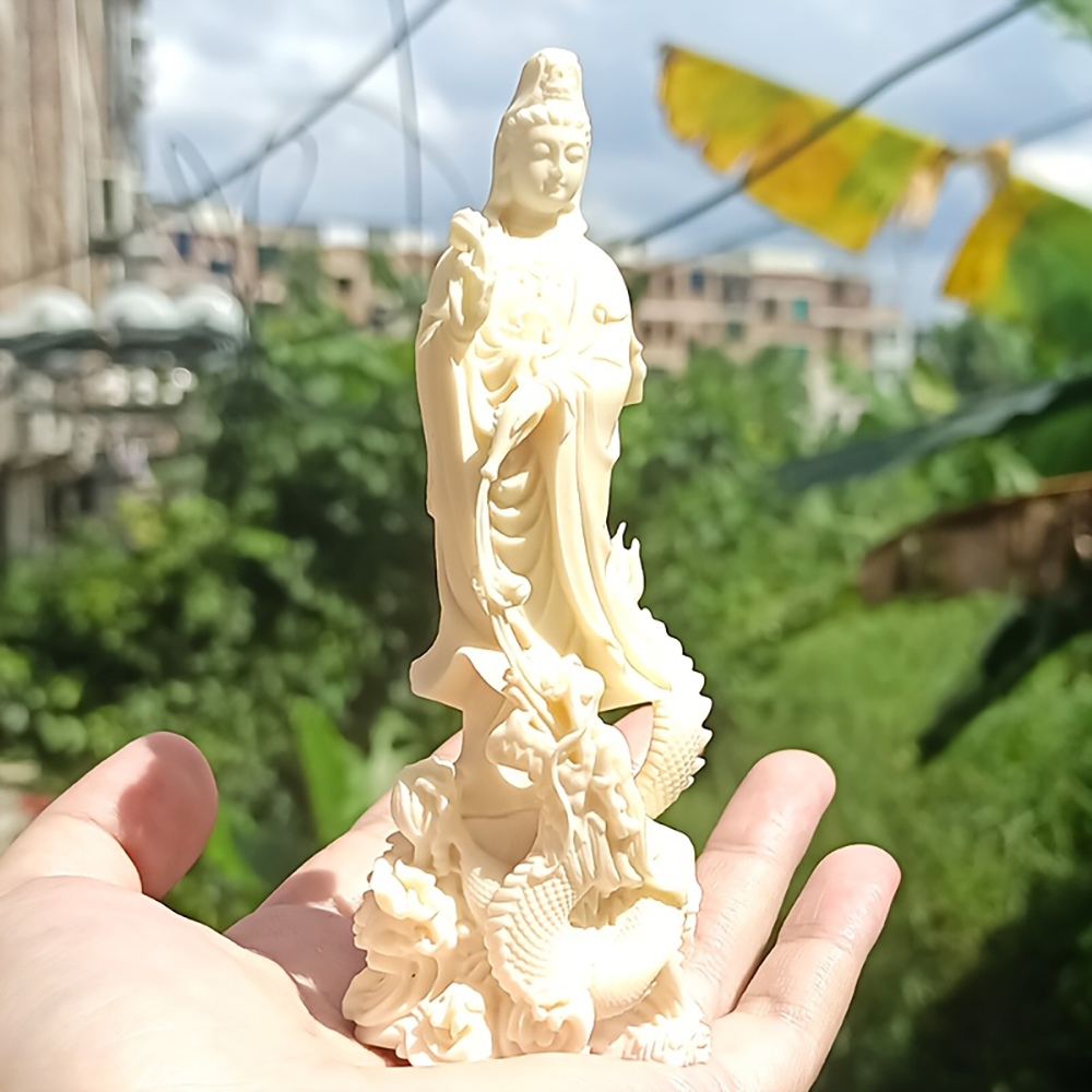 Resin Art Aesthetic - Hars Guanyin Boeddhabeeld Kerstmis Nieuwjaar Aanbiddingsornament