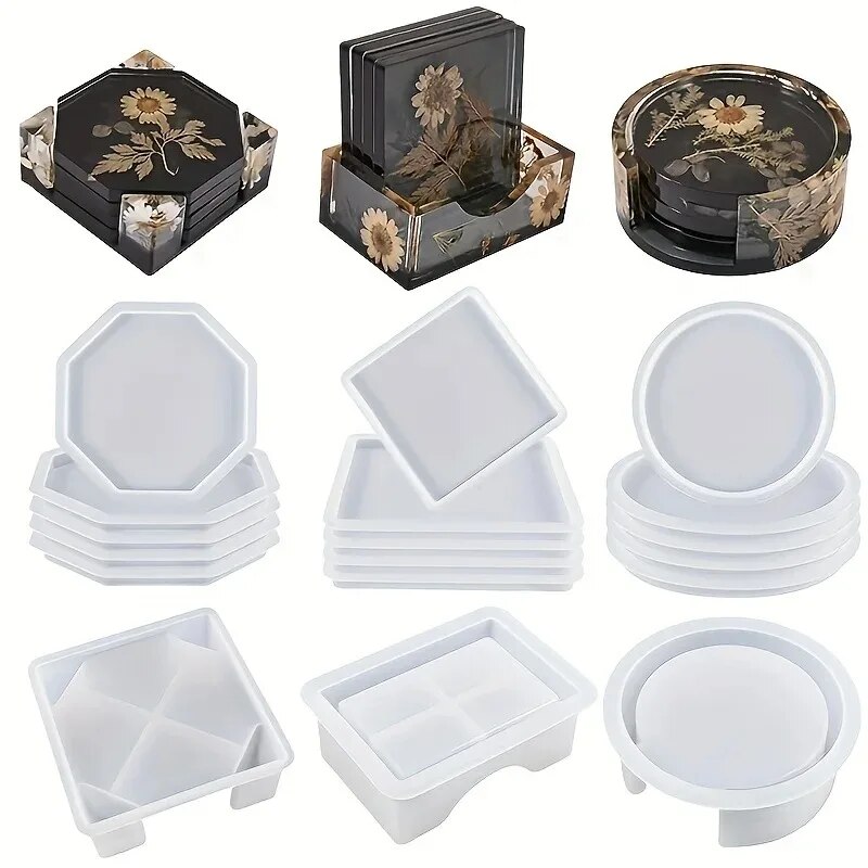 Resin Art Kit For Beginners - Coaster hars mallen set inclusief 1pc