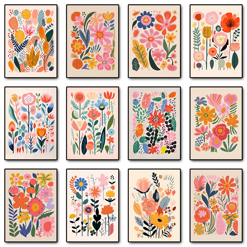 Resin Art With Flowers - Vintage Mid Century bloemenillustratie posters en
