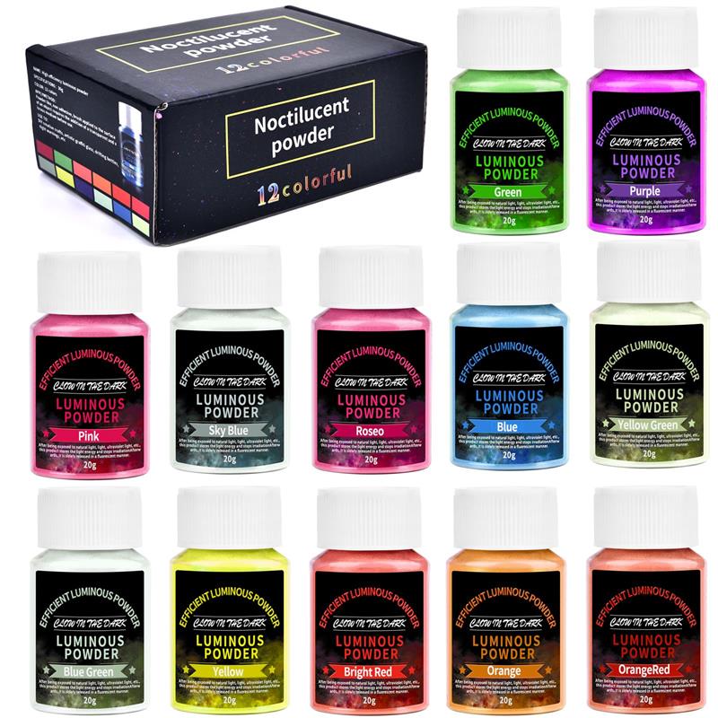 Glitter Powder Resin - Lichtgevende poedersets Epoxyhars pigmentkits Glow In