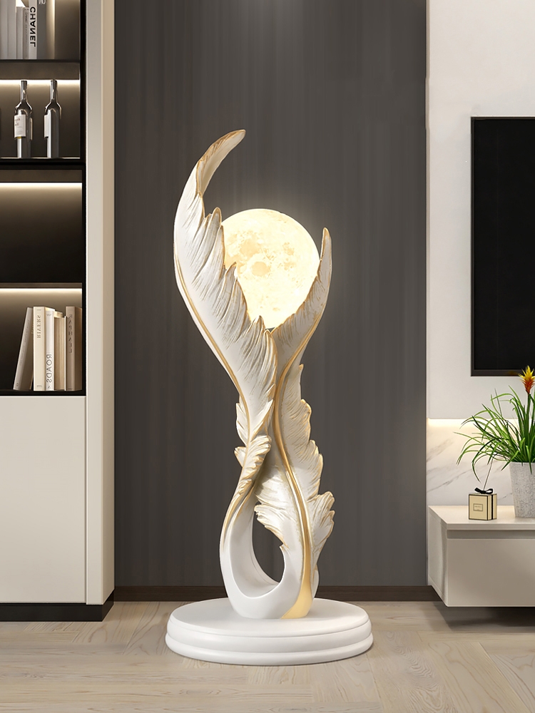 Resin Art Floor - Home Decor Creatieve Lichtgevende Veer Hars