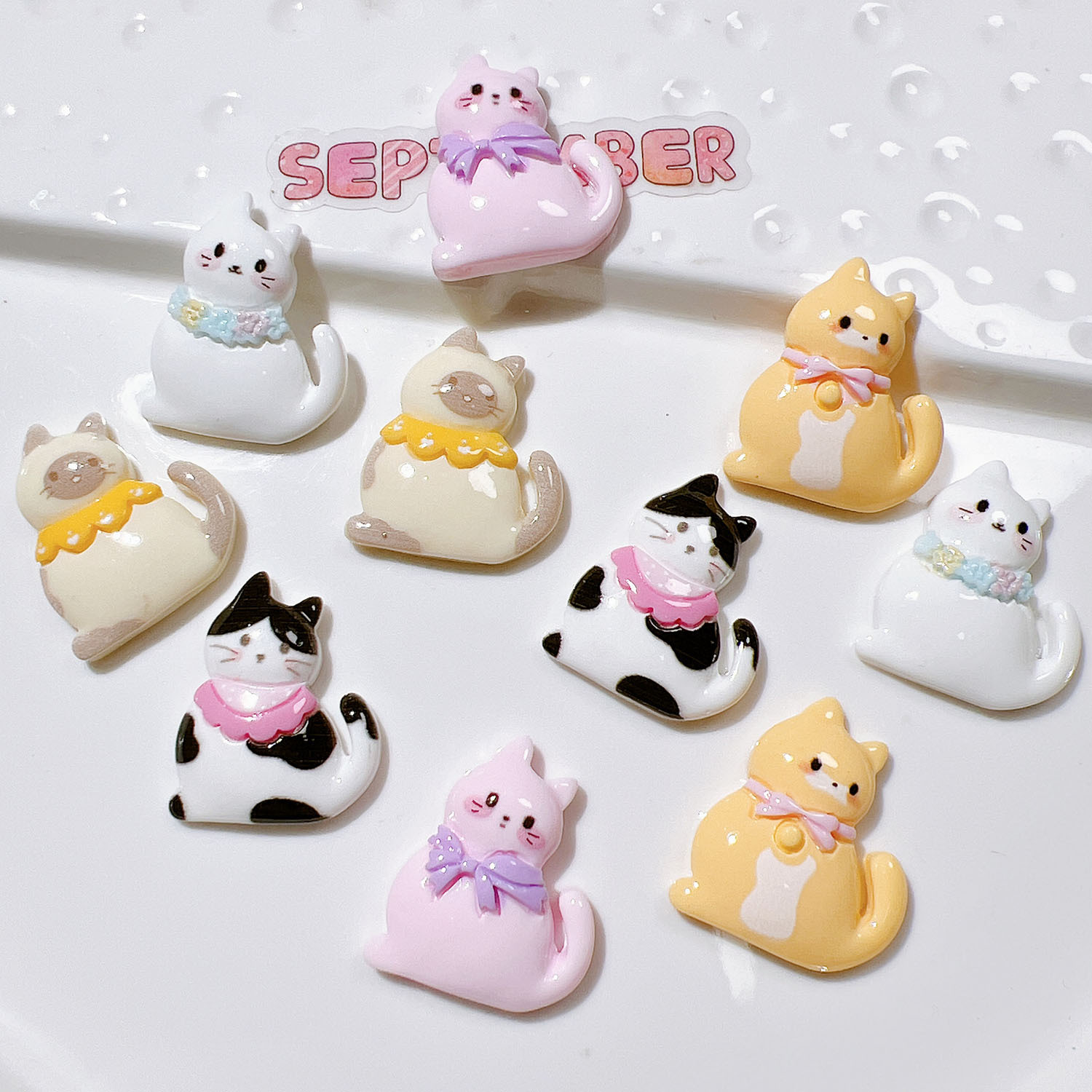 10/20 Stuks Leuke Strik Kat Pl - Resin Art Earrings Material recensie en prijs