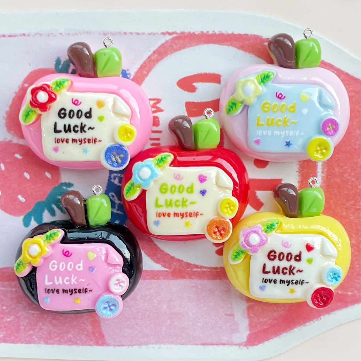 10 stuks schattige gelukkige r - Resin Art Earrings Material recensie en prijs