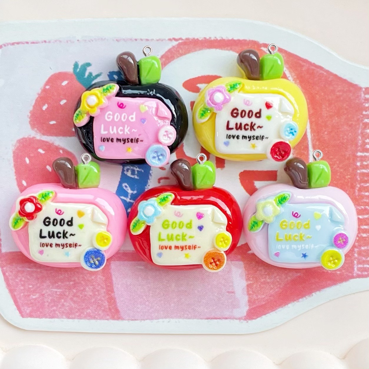 10 stuks schattige gelukkige r - Resin Art Earrings Material recensie en prijs