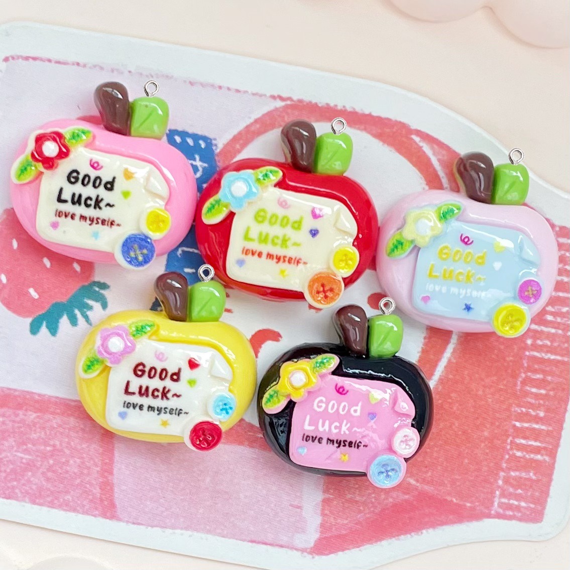 10 stuks schattige gelukkige r - Resin Art Earrings Material recensie en prijs