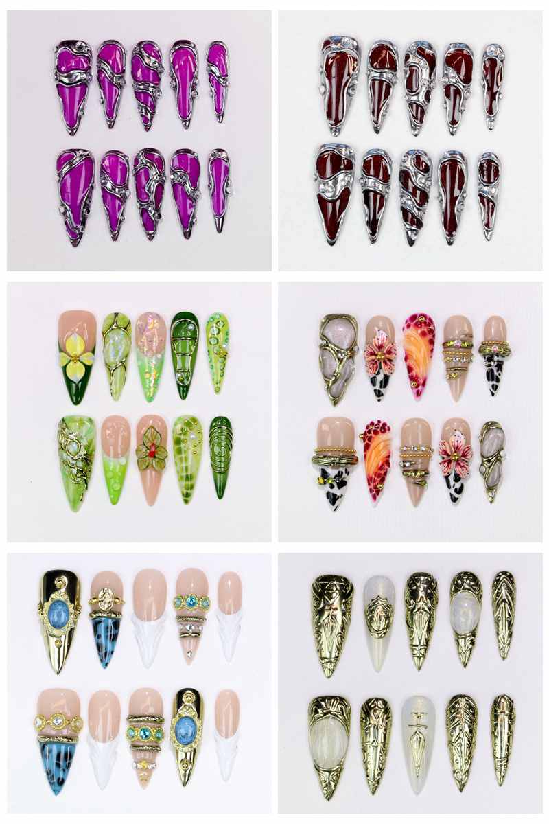 10 stuks lange stiletto opzetn - Resin Art With Flowers recensie en prijs