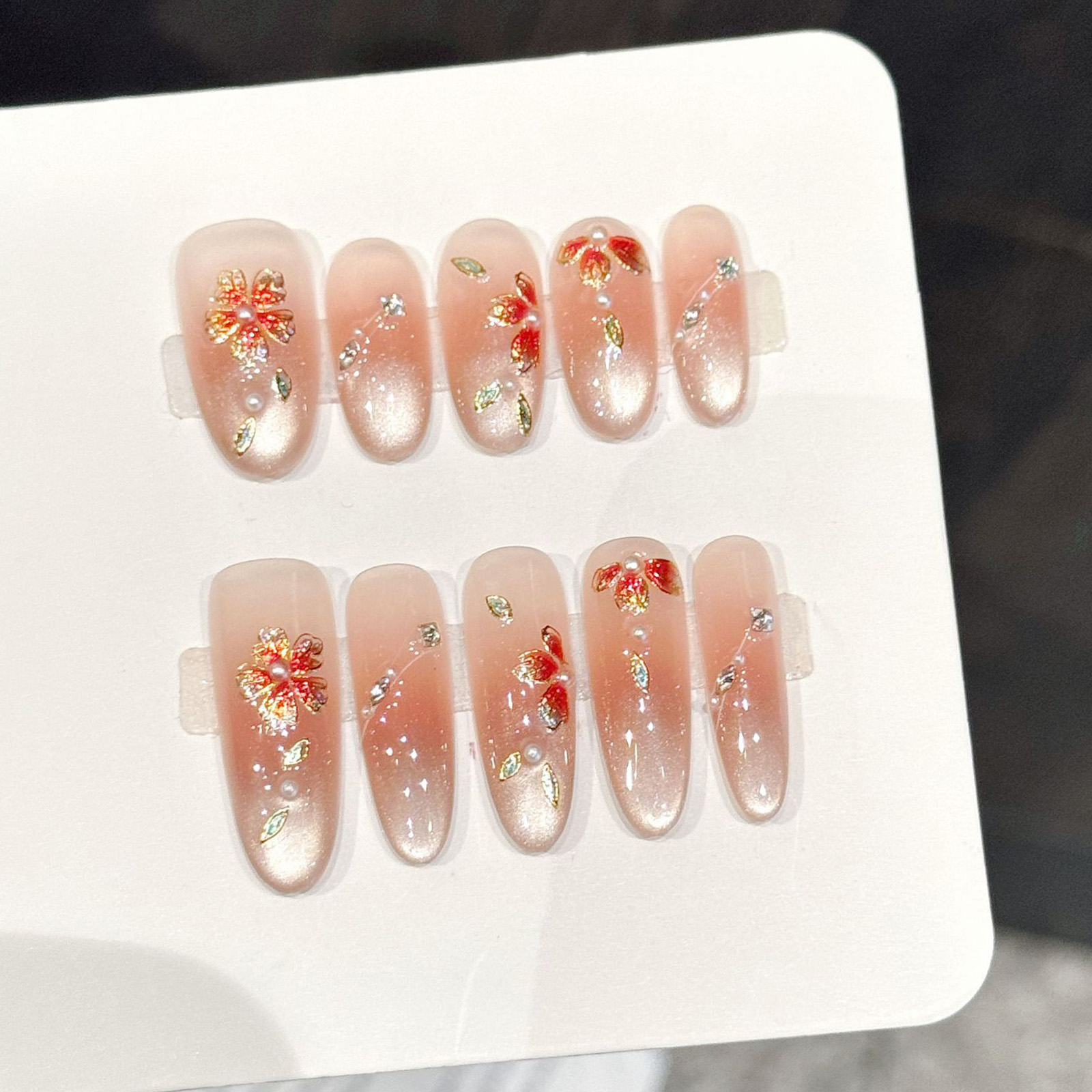 10 stuks handgemaakte nepnagel - Resin Art With Flowers recensie en prijs